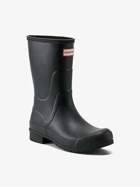 New Hunter Black Mid-Calf Rain Boot with Logo